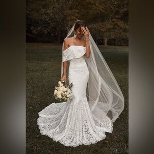 Grace Loves Lace Off-Shoulder White Wedding Dress